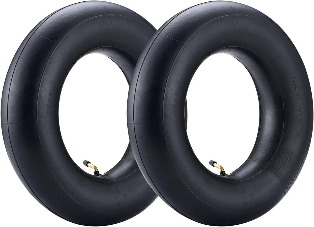 (2-Pack) Fastvert 4.80-8/4.00-8 Heavy-Duty Inner Tubes with TR-87 Bent Valve Stem  Fits Wheelbarrows, Utility Trailers, Garden Carts, Lawn Equipment, Hand Trucks and More