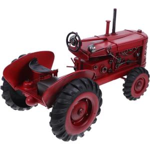 Zerodeko Iron Crafts Vintage Tractor Figurine Home Decoration Kids Decor Tractor Ornaments Office Desk Decor Car Table Office Decor Retro Tractor Home Decor Desktop Child Red