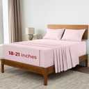 Mellanni Extra Deep King Sheets - 4 PC Iconic Collection Bedding - Hotel Luxury, Ultra Soft, Cooling Bed Sheets - Wrinkle, Fade, Stain Resistant (King, Blush Pink)