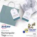 Avery Printable Tags With Strings, Rectangle, 2" x 3 1/2", White, Pack of 96