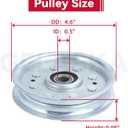 GELASKA 2 Pack AM37249 Idler Pulley Replace John Deere AM107468, AM37442, AM35862, D18314, TCA22982, eXmark 1-602501, 1-403009, Husqvarna 601000391, 533310326, Snapper 2441649, 1680299, 07300039