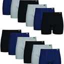 Hanes Men's Underwear Boxer Briefs Pack, Cotton ComfortSoft Boxer Brief for Men, Moisture-Wicking Breathable, Multipack L-6