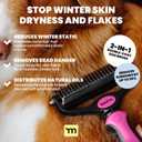 MalsiPree Dog Brush for Shedding - 2 in 1 Undercoat Rake Deshedding Tool for Medium to Large Double-Coated Dog Grooming - Pet Dematting Comb - Pet Deshedder (Pink)