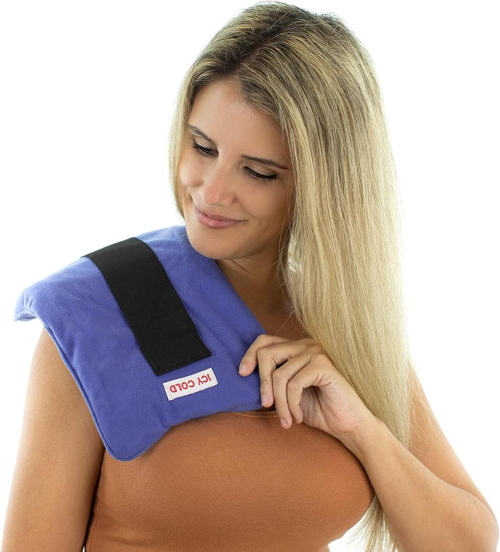 Thermipaq ICY Cold Pain Relief Wrap - Large 8x14 Thermal Clay Knee Ice Pack Wrap for Knee Pain - Long Lasting - Adjustable Strap for Shoulders, Neck Pain Relief, Back Pain, & Elbow