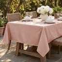 Horaldaily Pink Tablecloth 60x104 Inch Rectangular, Solid Rectangle Table Cloth with Golden Sequin, Thanksgiving Christmas Table Cover for Wedding, Party, Banquet, and Events