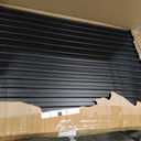Nuanchu 18 Pack 4x2 FT 3D Slat Wall Panels Large PVC Fluted Panel Decorative Cuttable Glue up Drop Ceiling Tiles for Interior Wall Art Living Room Bedroom Bathroom TV Background Studio(Black)