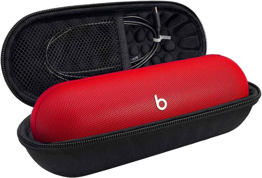 Hard Carrying Case for Beats Pill 2024 Bluetooth Speaker,Shockproof Protective Travel Case with Foam Padding and Mesh Pocket for New Beats Pill Accessories,Black