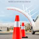 VEVOR Safety Cones, 5 Pack 18" Traffic Cones, PVC Orange Construction Cones with Reflective Collars and Black Weighted Base, for Traffic Control, Driveway Road Parking and School Improvement