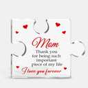 GOSSBY Transparent Custom Plaque Mom Thank you for being such important piece of my life I love you forever Mom Gift Dad Gift Mother Acrylic Plaque, Gifts Birthday Gifts For Mom Dad Acrylic Best Mom D