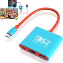 pdobq Switch 2 Dock, Switch Docking Station for Nintendo Switch1 Dock, Portable Switch2 TV Adapter Support 4K/60HZ Switch2 TV Mode Compatible Switch2/1/OLED, Travel with HDMI2.0 USB3.0