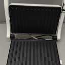 Rae Dunn Panini Maker - 750 Watt 2-Slice Press Grill with Indicator Lights | Opens 180 Degrees | Double Sided Heating | Non-stick Cooking | Cool Touch Handle | Easy to Clean, Cream