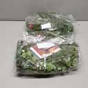 NUPTIO Artificial Christmas Garland with Lights: 2Pcs 6.2Ft Pre-Lit Gold Glitter Garland with Pine Cones Red Berry Eucalyptus - Xmas Decorations for Mantle Fireplace Railing Stairs Table Door