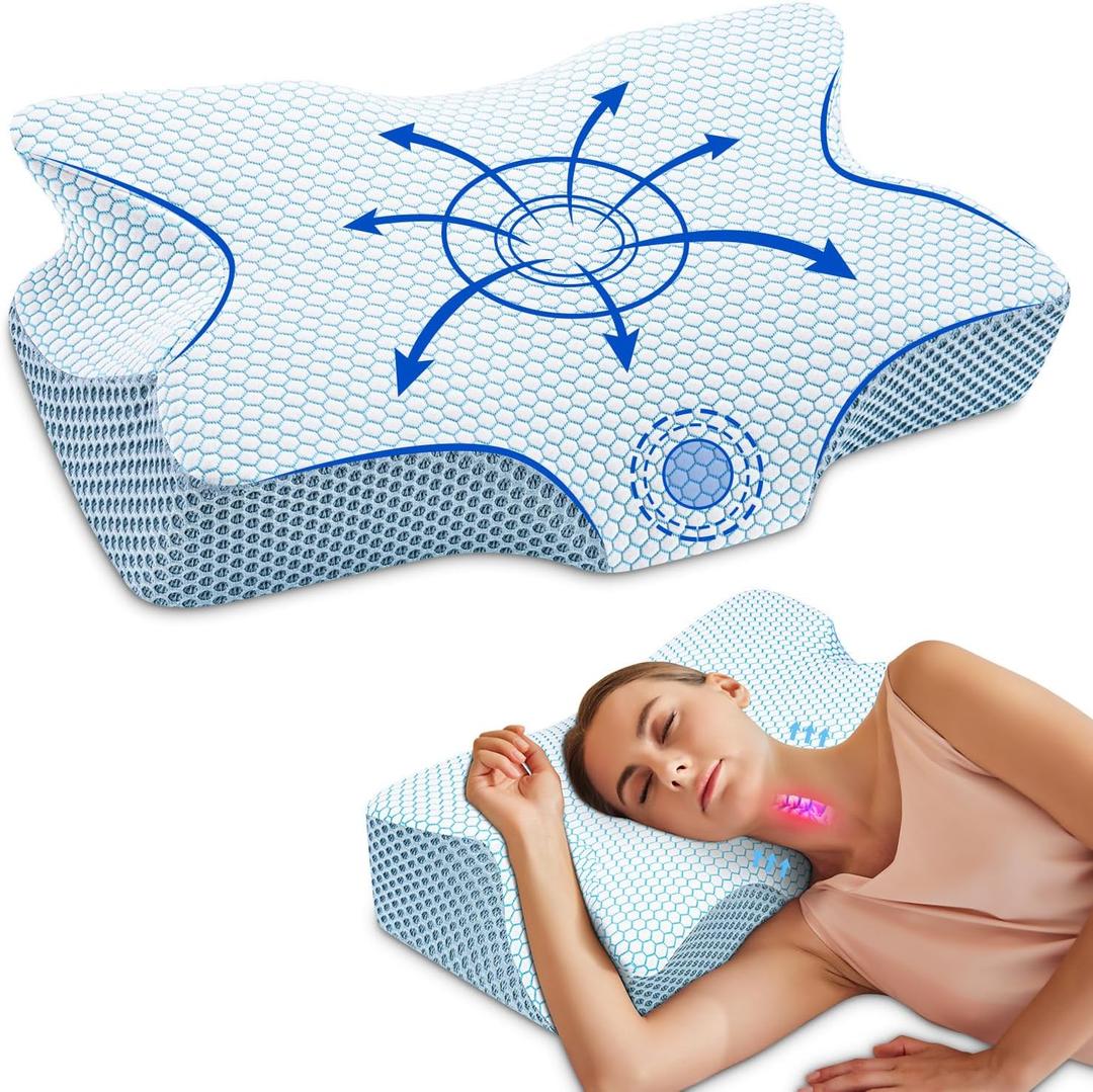 Anvo Cervical Pillow for Neck Pain Relief, Memory Foam Pillows for Neck and Shoulder Pain, Orthopedic Ergonomic Design for Sleeping