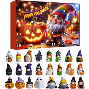 2 x Halloween Gnome Advent Calendar - 24 Days of Halloween Countdown - Horror Cute Mini Gnome Figures Toys Gifts for Kids