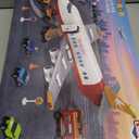 HOGOKIDS 2 Style City Airplane Building Set with LED Light - Plane Building Blocks Switch Passenger Cargo Projectile Toy with 3 Cars, Planes Model Toys Valentines Gifts for Kids Boys Girls Age 6-12+