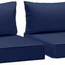 AAAAAcessories Outdoor Deep Seat Cushions, Waterproof, Fade-Resistant Patio Furniture Replacement Cushions, 25.5" x 25.5" x 5" + 25.5" x 13.5", Set of 2, Navy Blue