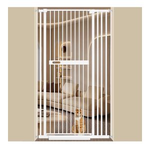 71" Extra Tall Cat Pet Gate 29.92-37.79" Wide Pressure Mounted Walk Through Swing Auto Close Safety White Metal Dog Pet Puppy Cat for Indoor Stairs,Doorways