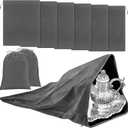 Ferraycle Silver Storage Bags Oversized 24 x 32 Inch Zipper Anti Tarnish Cloth Bag for Silver Storage, Tray, Jewelry, Flatware, Vase, Polishing,Tarnish Cleaning(Dark Grey)