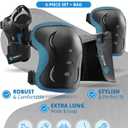 SKATEWIZ Knee and Elbow Pads for Kids 8-14 - IMPACT Size S Blue - Girls Knee Pads and Elbow Pads Set - Knee Pads Kids, Kids Knee Pads and Elbow Pads Set - Size: S (Kids/Teenagers 9 years and older)