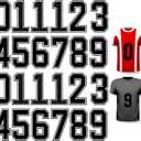 WILLBOND 24 Pcs Iron on Numbers, Jersey Heat Transfer Numbers 0 to 9 for Team Uniform T-Shirt Football Basketball Baseball(Black with Black Border,8 Inch)