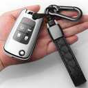 Sindeda for Chevrolet Key Fob Cover with Keychain TPU Full Protection Key Shell Case Compatible with Chevy Equinox Camaro Cruze Malibu Sonic Volt Park Impala Buick Encore Allure Regal-Silver