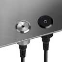 3.5mm TRS Female to Female Audio Adapter - Threaded Panel Mount Stereo Jack Connector, Short Cable for Headphone Socket & Audio Port Extensions - Silver 20cm 0.65FT