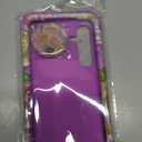 SleekCover for Galaxy S24 Plus Case, 3 in 1 Oil Painting Flower Pattern Heavy Duty Shockproof Protection Silicone Rubber Bumper+Hard Plastic Protective Cover for Samsung S24 Plus 6.7", Purple/ Pink