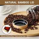 NETANY 4-pack 16oz Glass jars with Airtight Lids, Overnight Oats Containers with Bamboo Lids, Wide mouth Mason Salad jars, Glass Food Storage Containers for Snacks Yogurt Spice Sugar