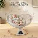 Baby Swings for Infants, TinyGlow Baby Swing, Electric Baby Swing with Remote Control, Portable Infant Swing for Indoor & Outdoor Use (Beige)
