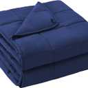 yescool Weighted Blanket for Adults (25 lbs, 60" x 80", Blue) Cooling Heavy Blanket for Sleeping Perfect for 240-260 lbs, Queen Size Breathable Blanket with Premium Glass Bead, Machine Washable