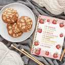 Rusenbao Coquette Pink Bow Strawberry Notebook Journal, Cute Notebook for School Teen Girls, Inspirational Strawberry Gifts for Women, Preppy School Supplies, Spiral Notebook 5.5 x 8.3