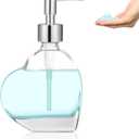 UHEY HOME Glass Soap Dispenser, 6.7oz Refillable Liquid Soap Dispenser with Rust-Proof Plastic Pump for Kitchen and Bathroom