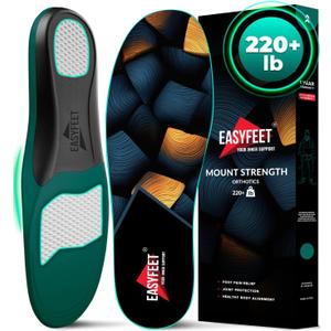 220+ lbs Plantar Fasciitis High Arch Support Insoles Men Women - Flat Feet Orthotic Inserts Standing All Day - Work Boot Shoe Insoles - Shoe Sole Flat Foot Heavy Men Size: M (Men 9-10.5/Women 10-11.5)