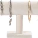Bracelet Holder,Bracelet Organizer Display Stand,Velvet T-bar Jewelry Display Stand for Selling (Beige)