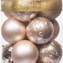 KI Store Rose Gold Christmas Balls 20pcs 3.15-Inch Large Christmas Tree Decoration Ornaments for Xmas Tree Holiday Wreath Garland Decor Ornaments Hooks Included