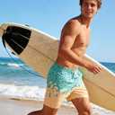 westwolf Men Swim Trunks with Compression Liner Men's 2 in 1 Bathing Suits 7 Inch Hawaiian Board Shorts (L)