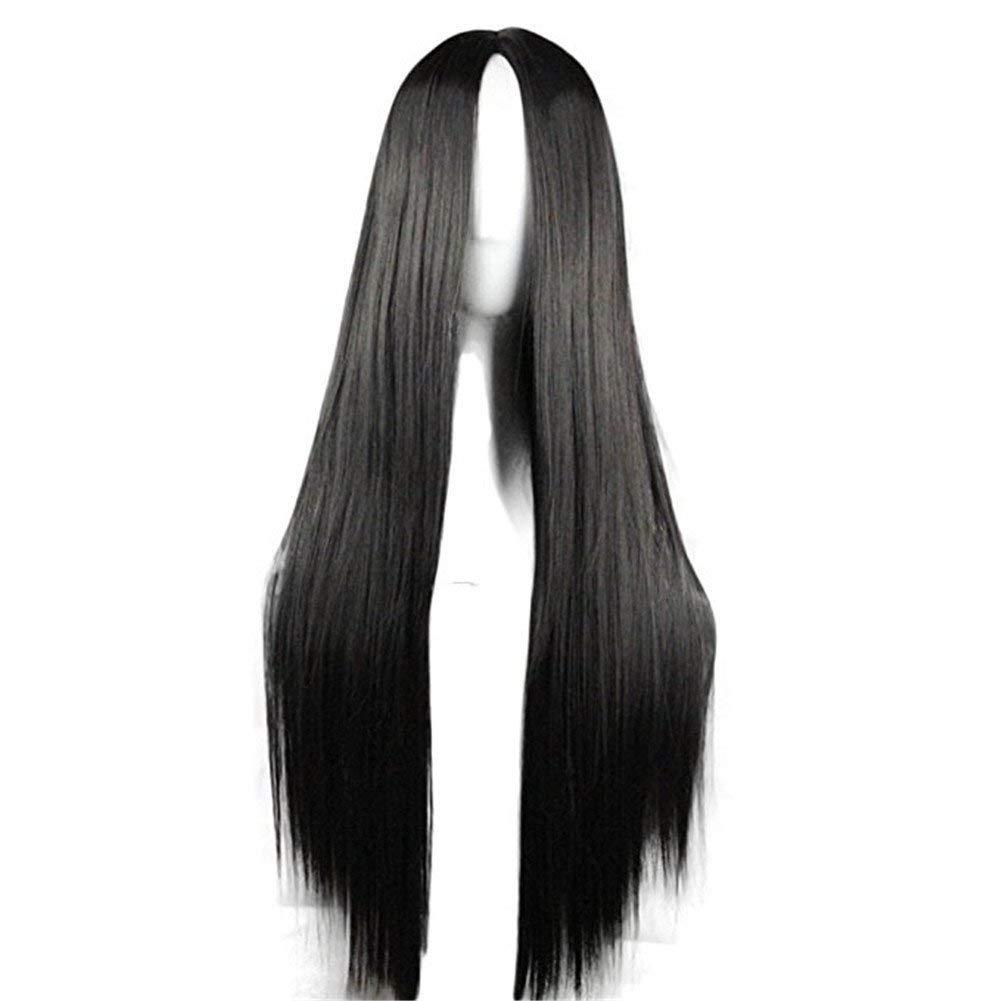 Sharebeauty 29.5" Womens Long Straight Synthetic Black Wig Anime Cosplay Halloween Costume Party Wig 75cm (29.5 Inch (Pack of 1))