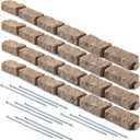 Beuta Landscape Edging | Garden Edging Border | Faux Stone Bricks for Lawn edging, Flower beds, Pathways & Yard Edging 4 Packs | Each Section Has 6 Bricks 48"L x 4"W x 2.25"H | 12 Spikes |Sandstone