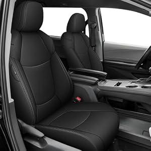 TTX LIGHTING Custom Fit Seat Covers for Toyota Sienna 2021-2025 LE and XLE 8-Passenger, 2nd Row 40/20/40 Bench, Faux Leather Car Seat Cover Full Coverage Set Spill & Stain Proof Black