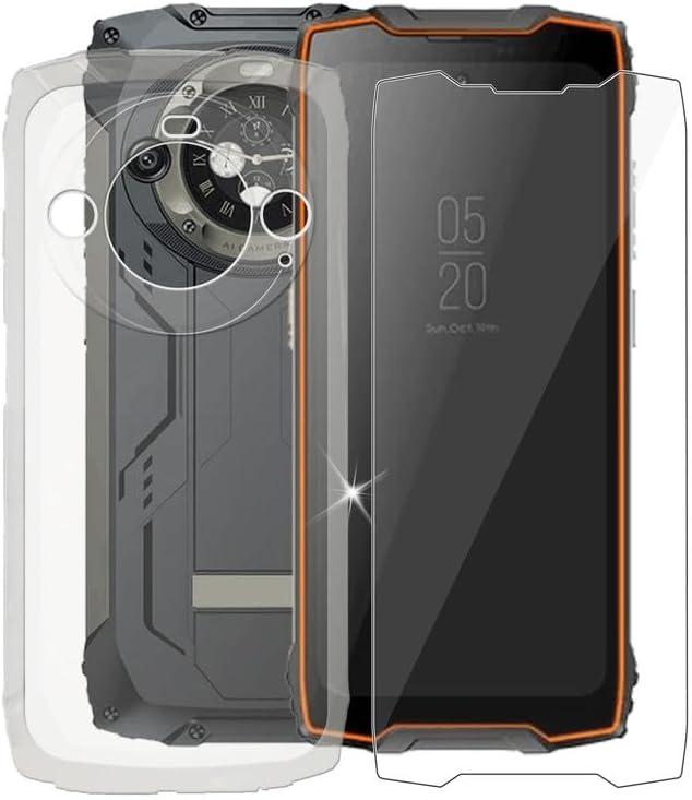 Tempered Glass Film + Cover for Blackview BV9300 Pro (6.70"), 9H Hardness Screen Protector and Soft Silicone Case Bumper Transparent Protective TPU Cases - Clear