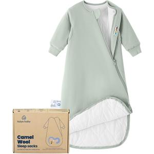 kaiya baby Unisex Sleeping Bag for Babies and Toddlers 2.5 Tog Sleep Sack, Long Sleeve Sleep Sack, Wearable Blanket Baby (0-6M, Pea Green)