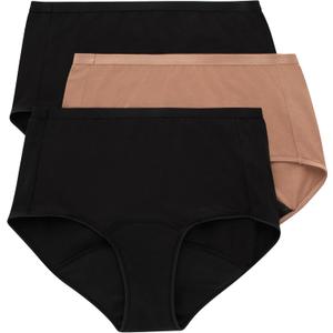 Hanes Women's Comfort, Period. Underwear, Bikini Period Underwear, Super Leaks Period Underwear, 3-pack (X-Large)