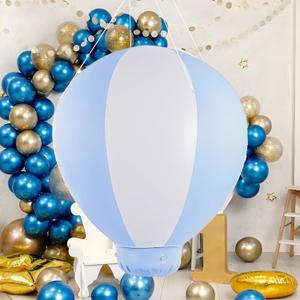 3FT Hot Air Balloon Decorations, Hot Air Balloon with Air Pump for Girls Boys Baby, Birthday Wedding Exhibitions, Blue
