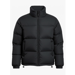 Men's Puffer Jacket Thickened Winter Coat Warm Stand Collar Color Block Zip Up Jacket Ski Bubble Coat Size L