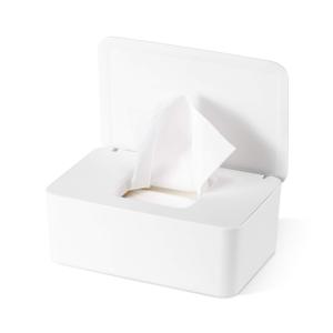Diaper Wipes Dispenser Baby Wipes Case, Baby Wipe Holder Keeps Wipes Fresh, Perfect Look Wipe Container with Sealing Design (White)