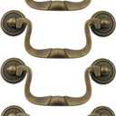 4pcs Antique Cabinet Pulls, 3.5" (88mm) Hole Center, Bronze | Drawer Pulls, Vintage Dresser Pulls Handles, Retro, Decorative Cupboard Pulls, for Wardrobe, Closet, Furniture, with Screws