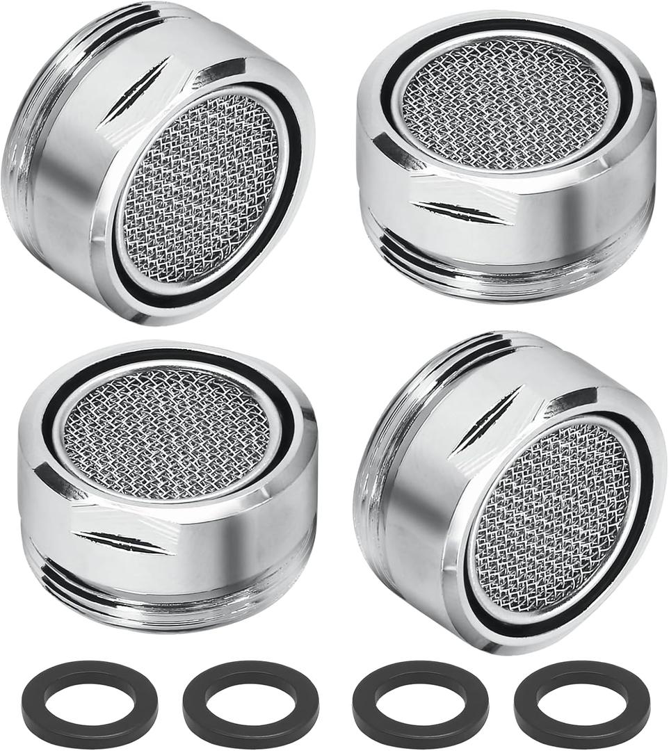Litoexpe 15/16 Inch Faucet Aerator 4 PCS, Kitchen Sink Aerator Replacement Parts, Sink Faucet Male Thread Faucet Filter with Brass Shell and Gasket for Bathroom
