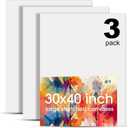 Sherr 3 Pcs 29.25 x 40 Inch Large Canvas for Painting Cotton Stretched Canvas Blank White Canvases Triple Primed Painting Profile Blank Canvases for Watercolor Acrylics Oil Painting