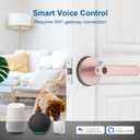 Fingerprint Door Lock, 6-in-1 Smart Door Knob with App Control/Fingerprints/IC Cards/Passwords/2 Keys, Fingerprint Door Knob Biometric Door Lock for Bedroom Apartment