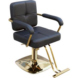 Stylist Chairs for Salon, 360 Degree Rotating Barber Chair Hydraulic Pump Salon Chair, Spa Beauty Equipment for Hair Stylists, Tattoo Artists, Cosmetologists (Gold)